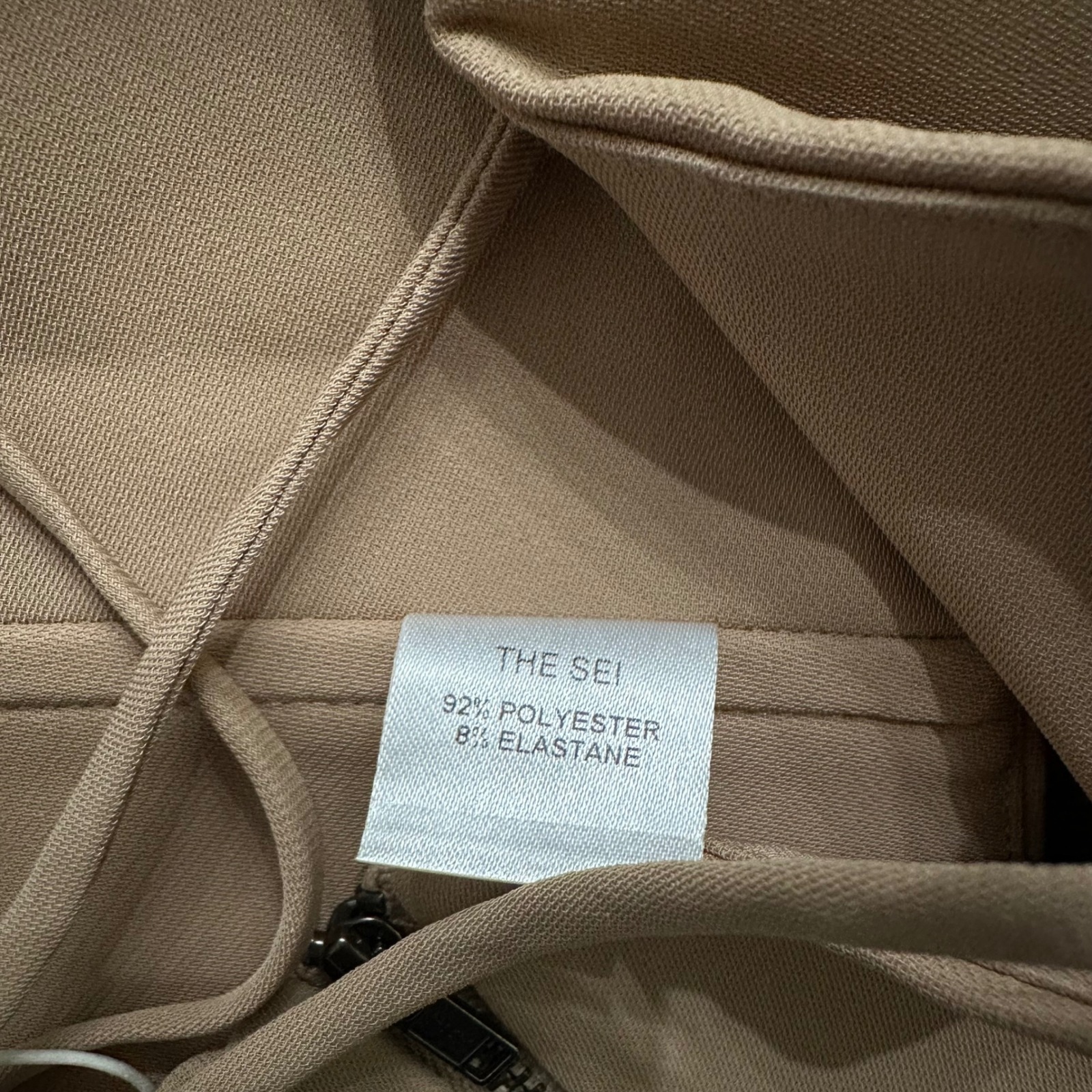 The Sei Twist Front Cami Crop Top Camel Tan Spaghetti Strap Zip Back — image 5 of 5